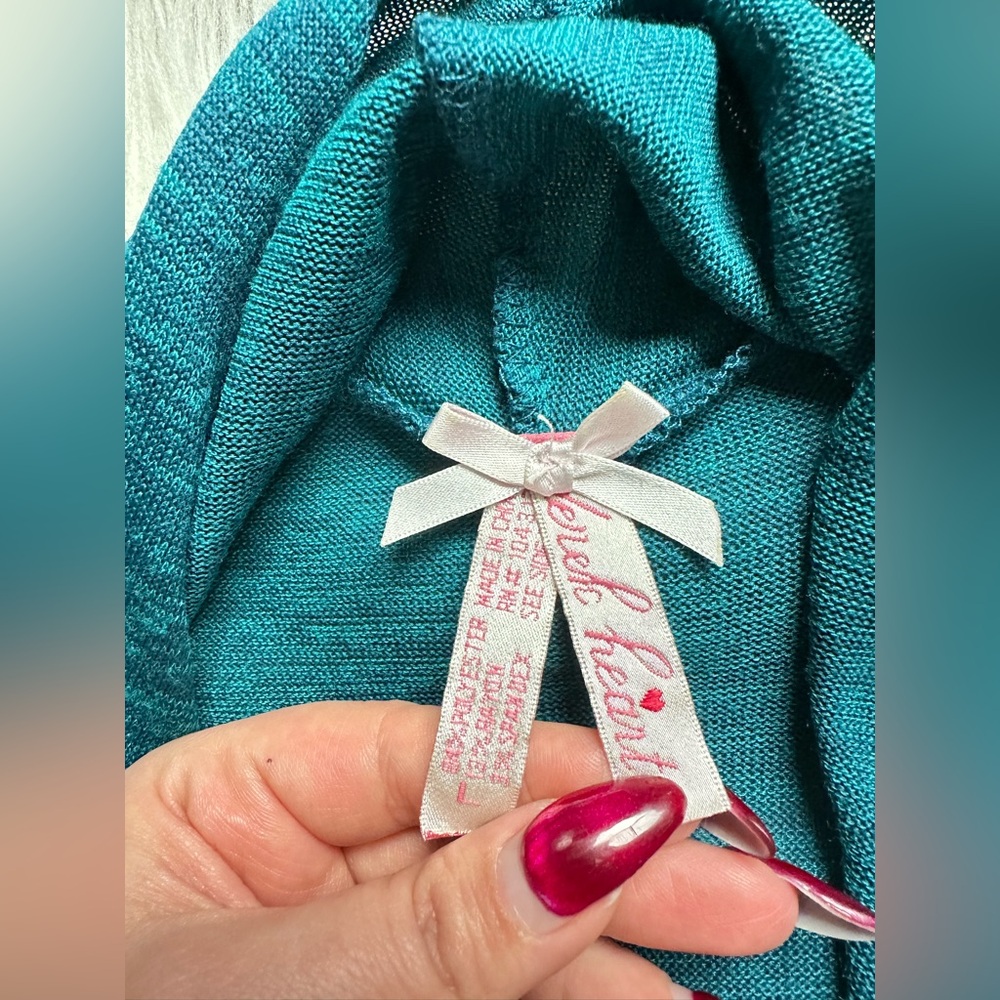 Teal drape front cardigan - Picture 4 of 4